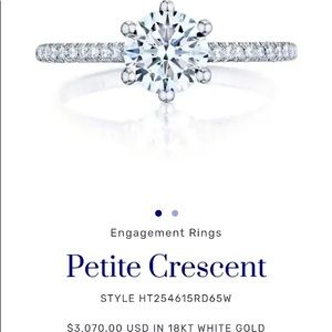 18k white gold Tacori engagement setting.